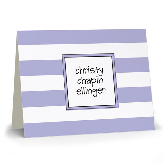 Lavender Stripe Folded Note Cards